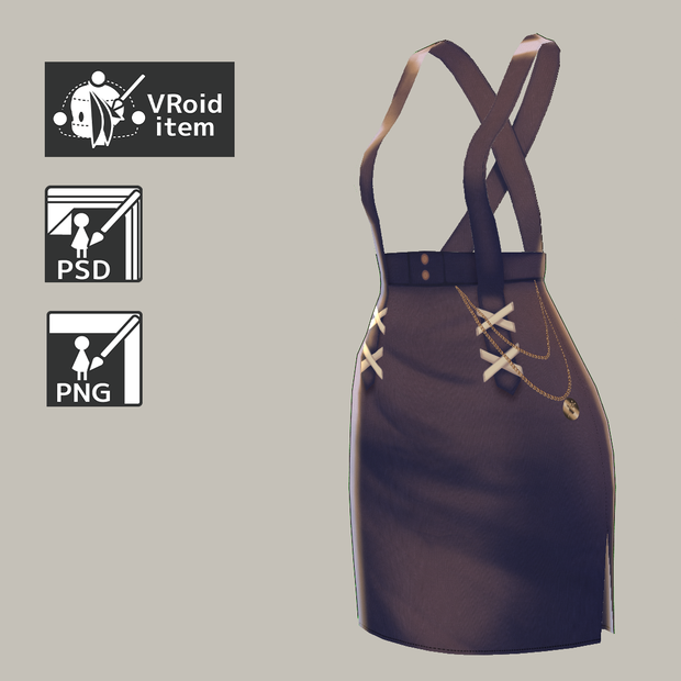 【For VRoid1.0】Saku*saku サスペンダータイトスカート /Suspender Tight Skirt