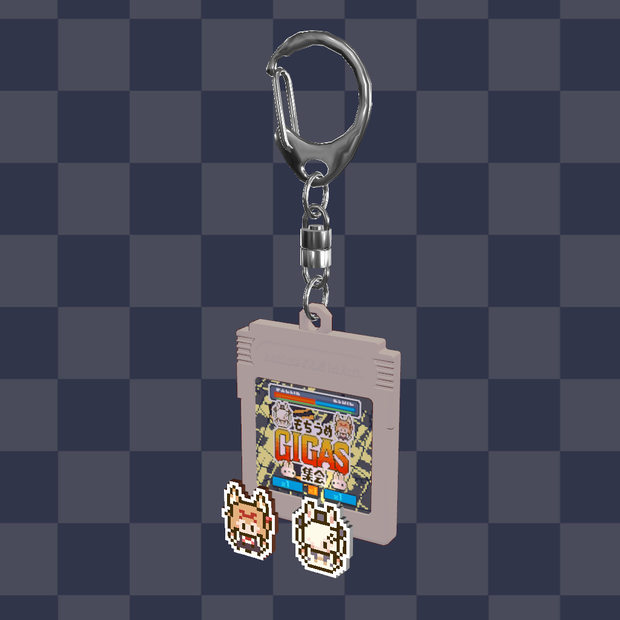 【無料／もちうめGIGAS集会】カセットキーホルダー／ピンバッチセット【1周年】