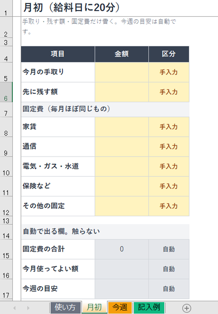 次の家計簿は、始めない方がいい｜先に残すお金シート