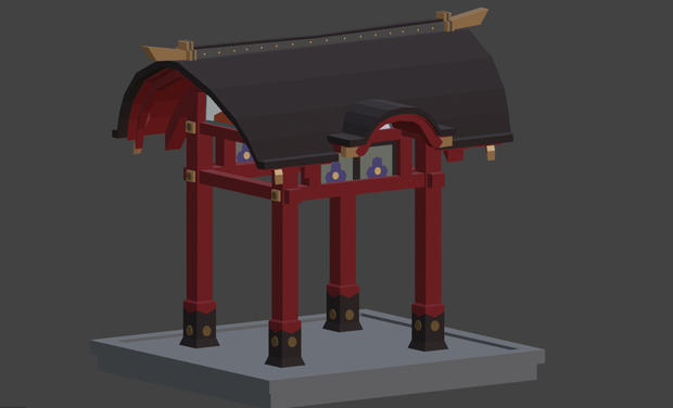 【3Dモデル】神社にありそうな建物