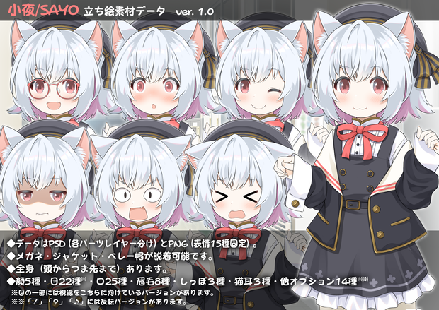 小夜/SAYO・立ち絵素材データ（PSD・PNG）