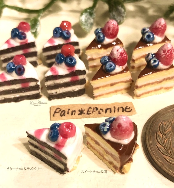 ミニチュアスイーツ♡白桃のショートケーキ♡樹脂粘土♡ケーキ 