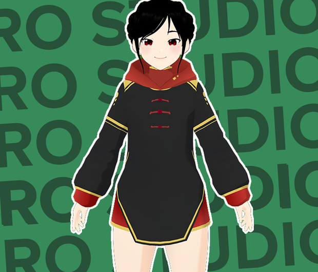Asian oriental coat hoodie japanese chinese style martial arts uniform Vroid / 和服 和風 和装 パーカー コート 服装 オリエンタル