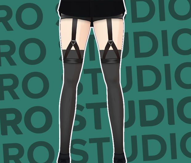 Socks stockings fantasy scifi military straps sexy Vroid high Tights vtuber assets