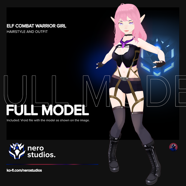 Elf combat warrior fantasy suit oufit cute sexy elve (vroid file) / エルフ 戦闘 戦士 ファンタジー ハロウィン 妖精 コスプレ
