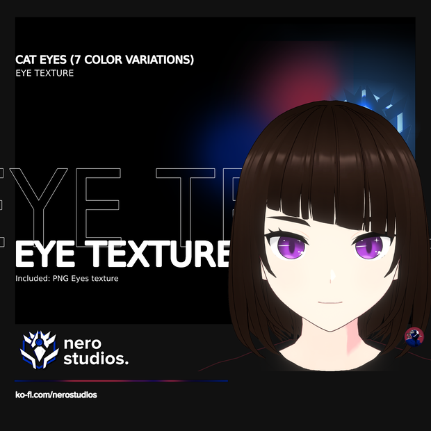 CAT EYES (7 COLOR VARIATIONS) (re-edited) / VROID テクスチャ キャットアイズ カラーバリエーション