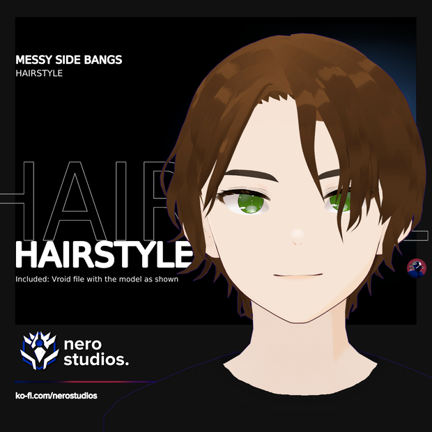 MESSY SIDE BANGS DIFFERENT FRONT BANGS (VROID FILE) (re-edited) / (VROIDファイル） 乱雑な サイドバング 前髪 髪型