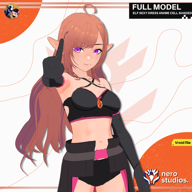 ELF SEXY DRESS ANIME CELL SHADED STYLE CEREMONIAL STRAPS BRA COAT GLOVES SOCKS HEELS TEXTURE FULL OUTFIT SET PRESET (VROID FILE) /  3DCG エルフ セクシー ドレス ファンタジー ストラップ コート 手袋 タイツ ハイヒール