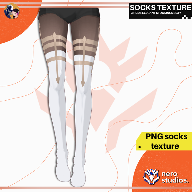 CIRCUS ELEGANT STOCKINGS SEXY CUTE QUEEN VROID CLOTHING (VROID TEXTURE) / 女王 サーカス エレガント ストッキング ソックス セクシー 女の子 タイツ