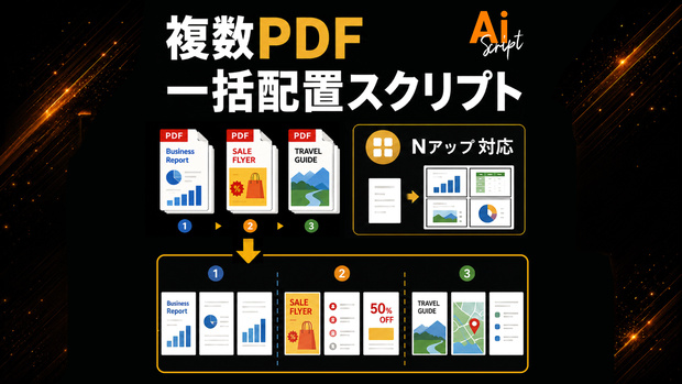 【Illustrator】 Nアップのレイアウトにも対応。複数PDFを一括配置できるスクリプト「Ai PDF Batch Placer」