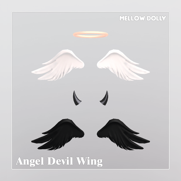 【VRChat】 Angel Devil Wing 【8アバター対応】