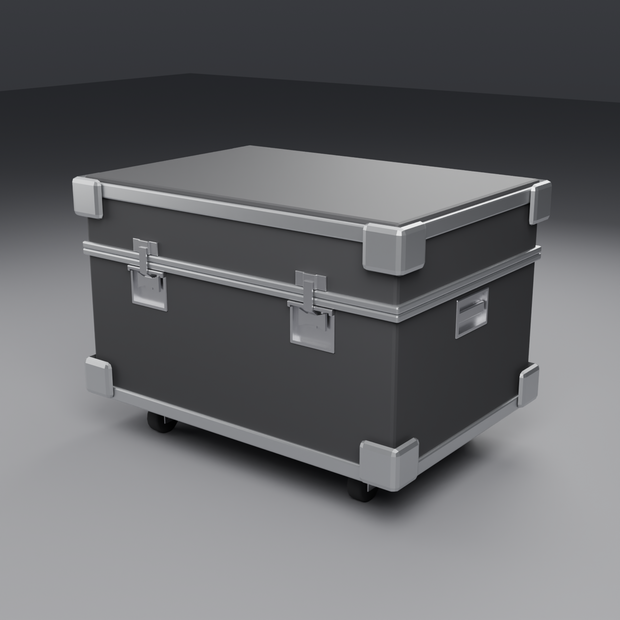 フライトケース（機材輸送ケース） 汎用3Dモデル ｜ 2オブジェクト ｜ .glb / .fbx / .obj ｜ レンダリング用
