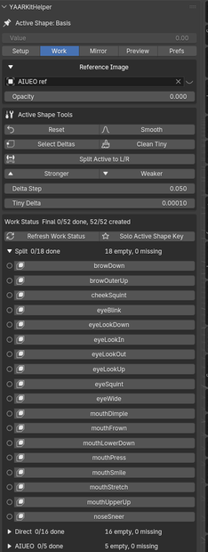 YAARKitHelper - Blender Addon for 52 ARKit Blendshapes (Perfect Sync)