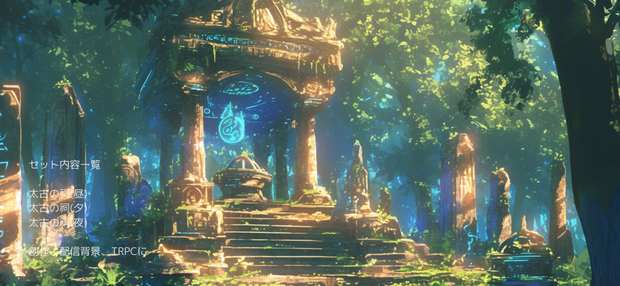 🧙‍♀️ファンタジー創作に使える、異世界背景素材セットです。 本商品は、「太古の祠」をテーマにした背景画像3枚セットです。 昼・夕・夜、それぞれの時間帯の情景を用意しました。