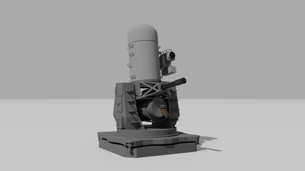 【可動ボーン入/3Dローポリ】ファランクス CIWS - 現代軍艦兵装（旋回・昇降対応 / マテリアル色分け済）