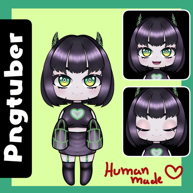 [PNGTUBER] Cyber Girl  | pngtuber ready to use, veadotube mini, streamer, twitch, youtube, cute, chibi, cyber, cybergoth, vtuber