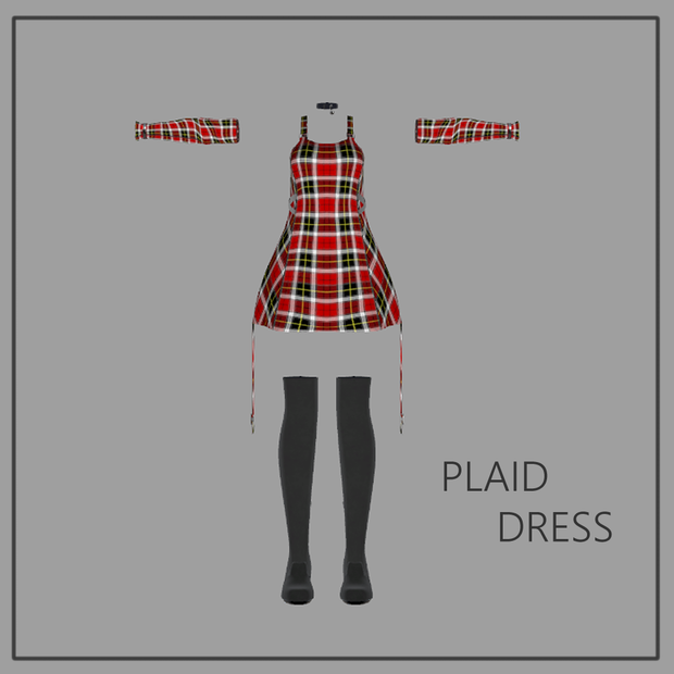 【2アバター対応】Plaid Dress