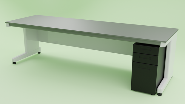 オフィスデスク・ワゴン 無料3Dモデル　Office desk and wagon Free3DModel