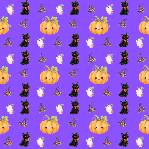 わくわくハロウィンと黒猫ちゃん・スクエアデザインペーパー