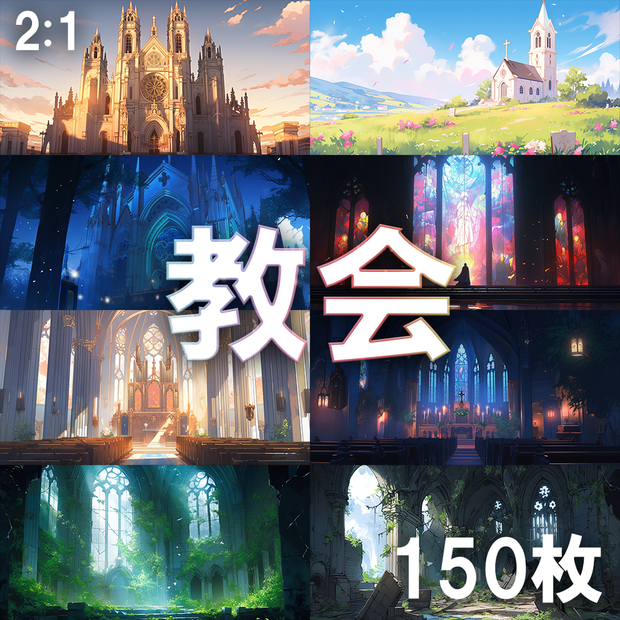 【背景素材】教会150枚[2:1](大聖堂、祭壇、礼拝堂、チャペル、廃墟)