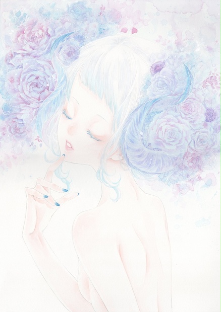 原画 儚い色 額縁有り Abandnne Booth