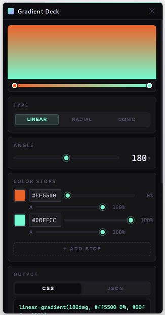 Gradient Deck — デスクトップ常駐グラデーションエディタ