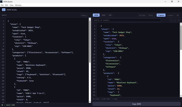 JSON Studio — JSON フォーマッター＆バリデーター