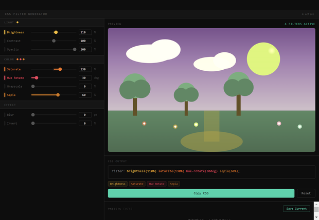 CSS Filter Generator