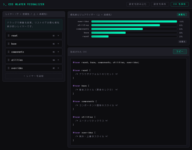 CSS @layer Visualizer