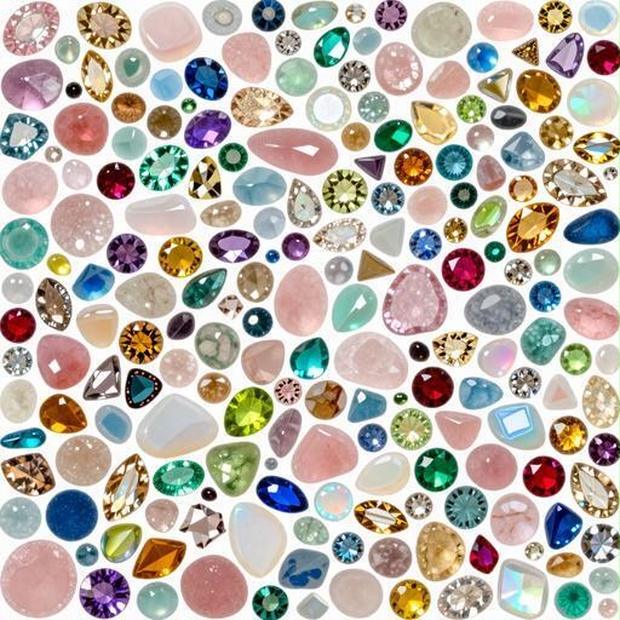 宝石、クリスタル、ビーズ素材｜ブルー・赤・グリーンカラー｜gemstone, crystal, bead｜M0013