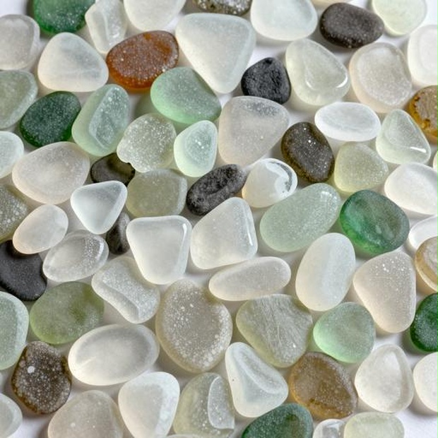 シーグラス、シェル素材｜グリーン・ブラウン・白カラー｜rock, pebble, shell｜M0024