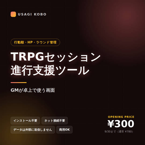 TRPGセッション進行支援ツール ― 行動順・HP・ラウンド管理