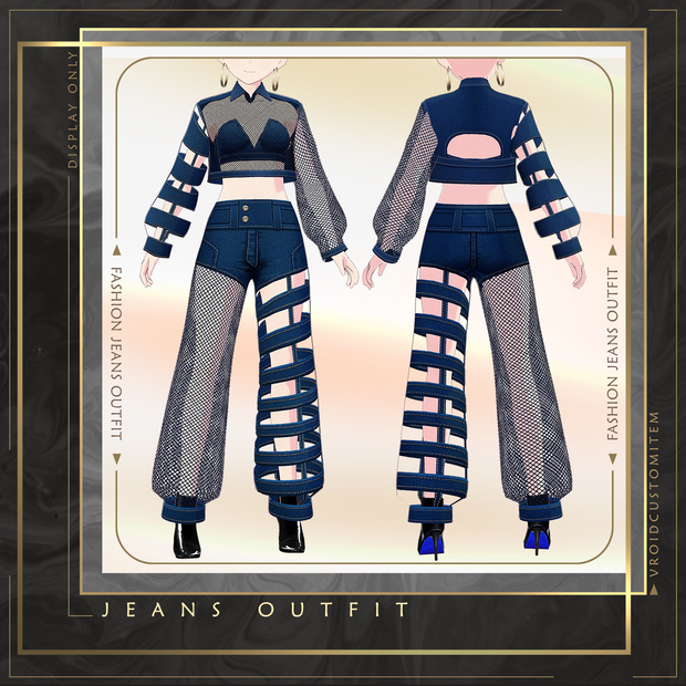 【Vroid】 Female Fashion Jeans Outfit Set