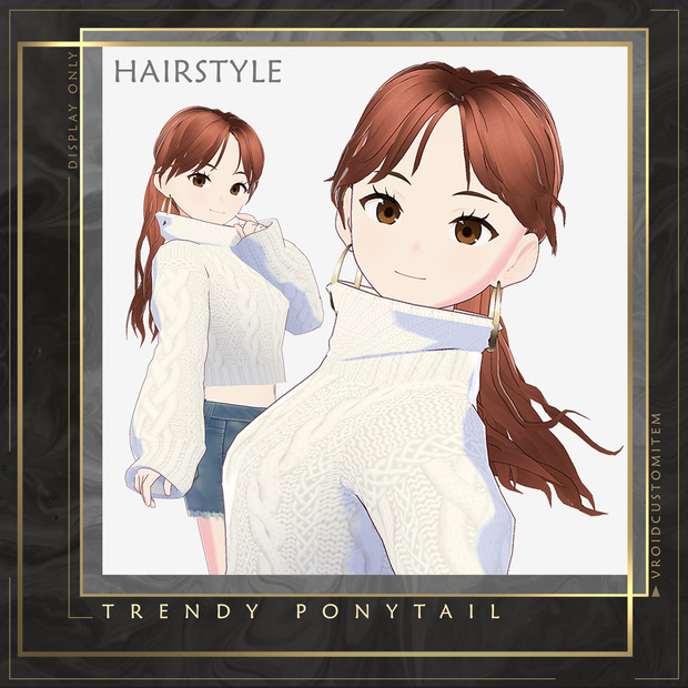【Vroid】 Female Trendy Ponytail Hairstyle
