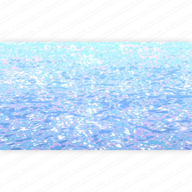 虹色・オーロラに輝く幻想的な水面の背景テクスチャ素材 高画質 動画あり