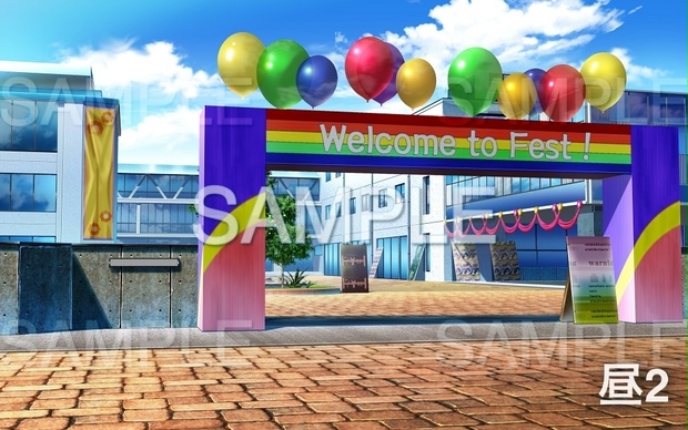 背景素材 学校外観 文化祭 学校編part05 Oldschoolout01b 背景専門店みにくる Booth