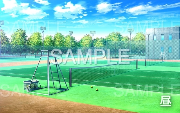 背景素材 テニスコート 学園編part05 Oldschoolout04 背景専門店みにくる Booth