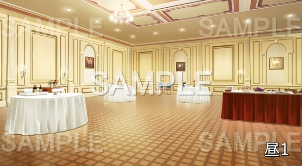 【背景素材】パーティ会場 / ダンスホール (お屋敷編part06-oyashiki06016)