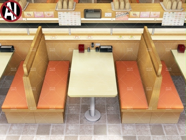 【背景素材】寿司屋店内②(店舗・施設編part02B-shop_sushi_02_v02)