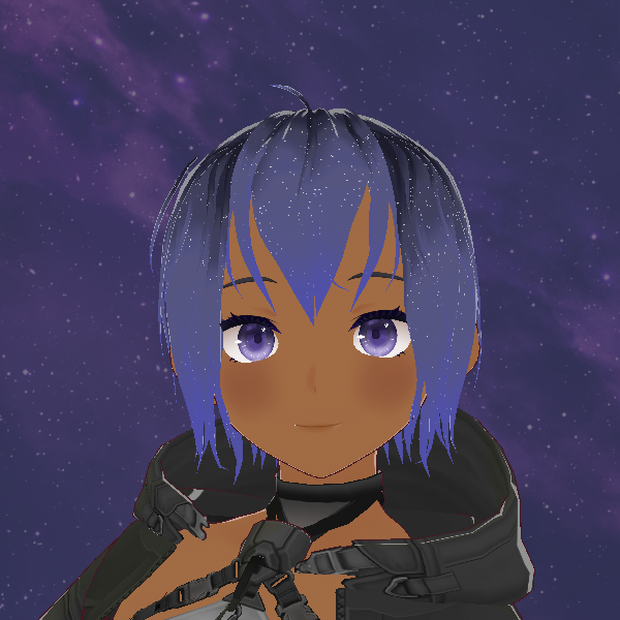 [ Vroid ] short black-purple hair 紫色の短い髪