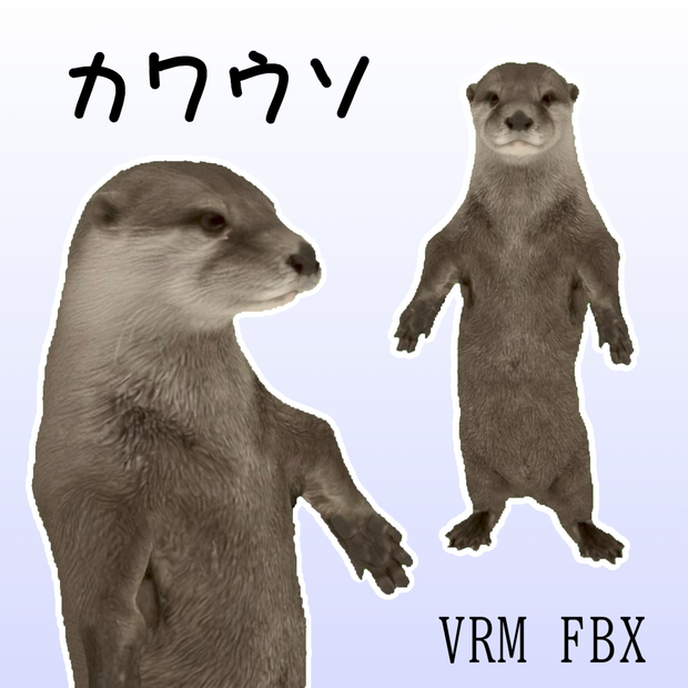 【３Dモデル】カワウソ　VRM＋FBX同封