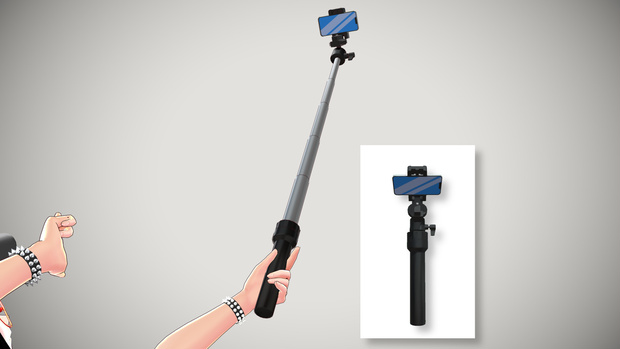 [FBX|GLB] 自撮り棒（スマートフォン付属）／撮影機能なし🪙