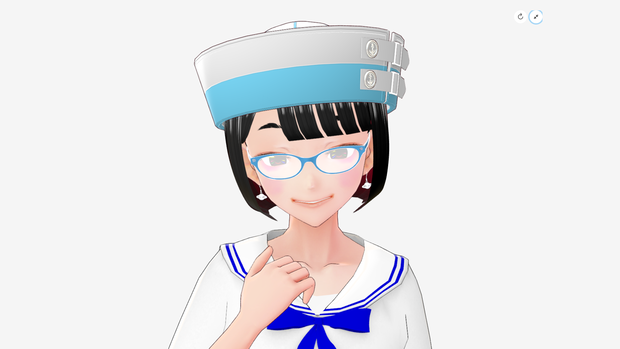 [FBX] マリンハット（バックルベルト）／ホワイト&ライトブルー