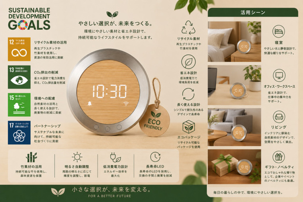 リサイクル素材スマート時計 - Eco Smart Clock