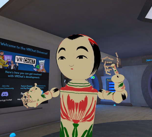 【VRChat向け 3Dモデル】コケシダー　※フルトラ対応アバターです