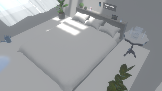 【無料】白いベッドと枕 FBX