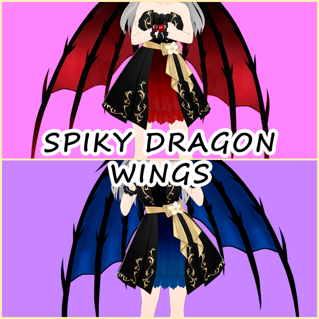 | VRM & FBX FILES | SPIKY DRAGON WINGS