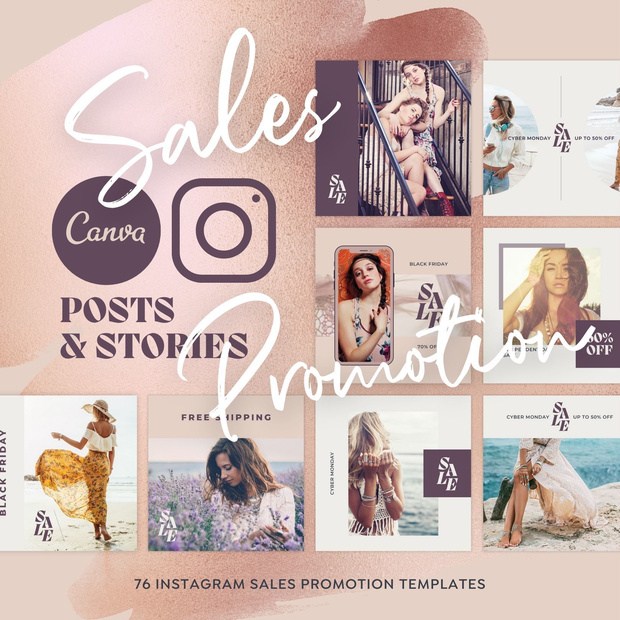 Boho - インスタ投稿&ストーリー対応セールスプロモーションテンプレート for Canva