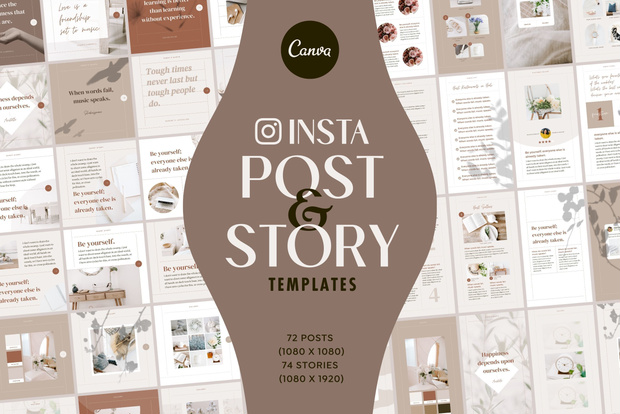 インスタグラムテンプレートCanva - 投稿&ストーリーサイズ146点セット