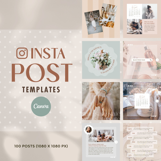 インスタグラム投稿テンプレートCanva100点セット - Dot